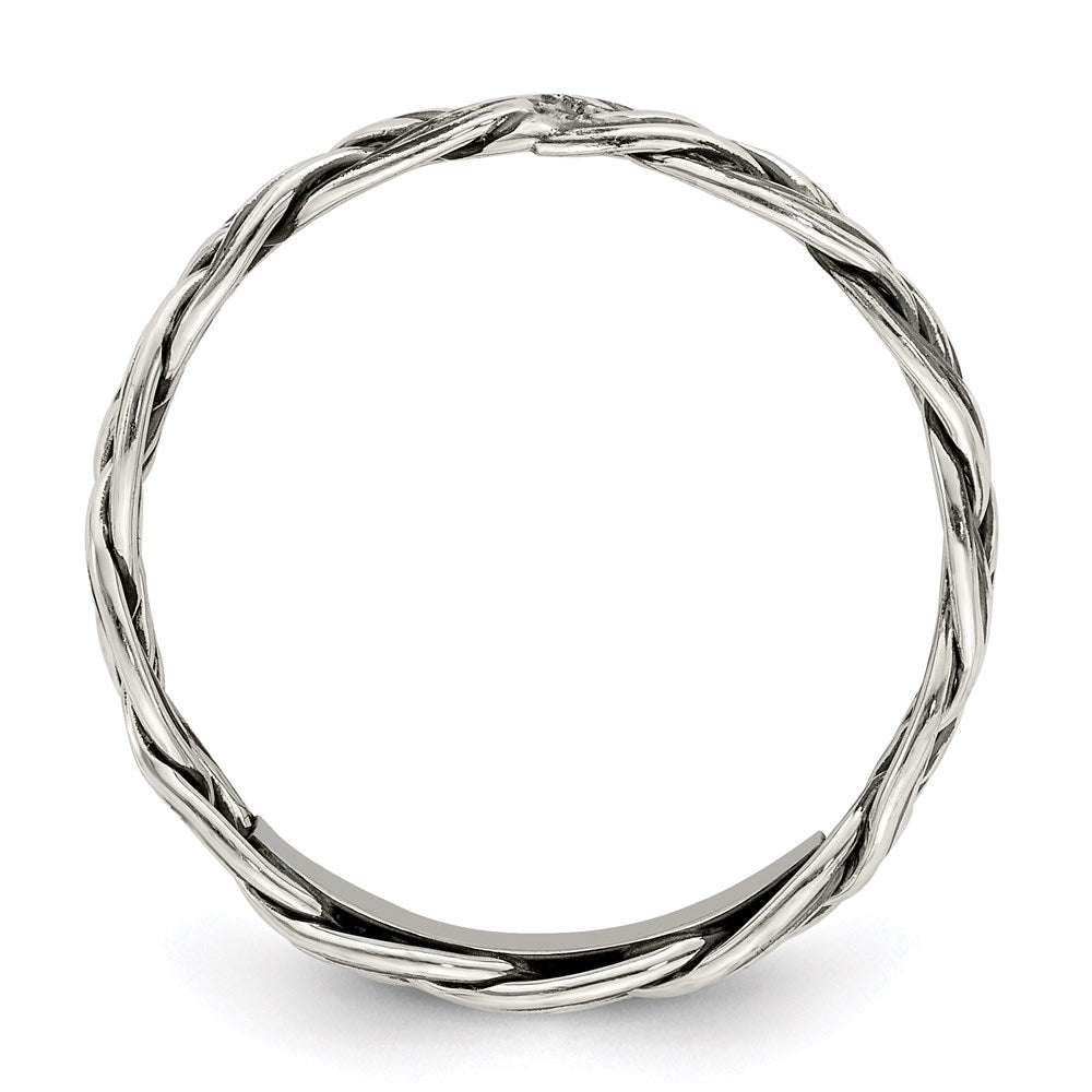 Sterlingsilber Antikisiert Weave 3.5mm Damen Ring
