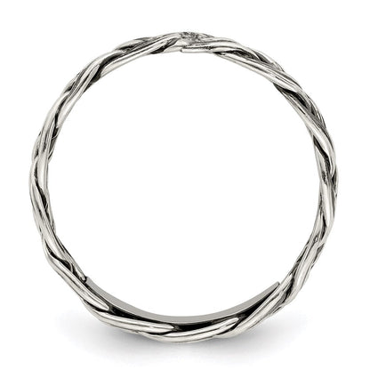Sterlingsilber Antikisiert Weave 3.5mm Damen Ring