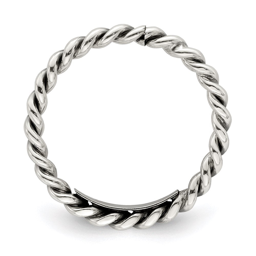 Sterlingsilber Antikisiert Gedreht 1.75mm Damen Ring