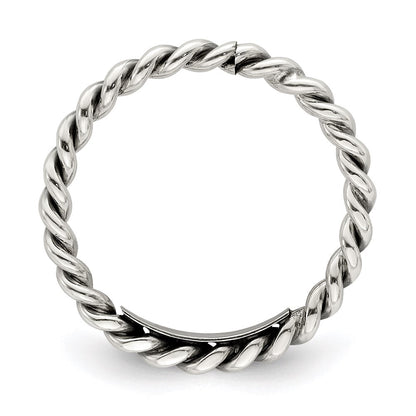 Sterlingsilber Antikisiert Gedreht 1.75mm Damen Ring