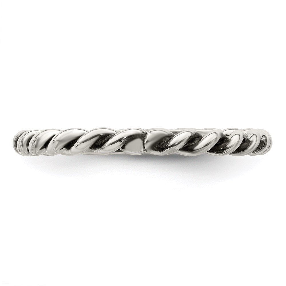 Sterlingsilber Antikisiert Gedreht 1.75mm Damen Ring