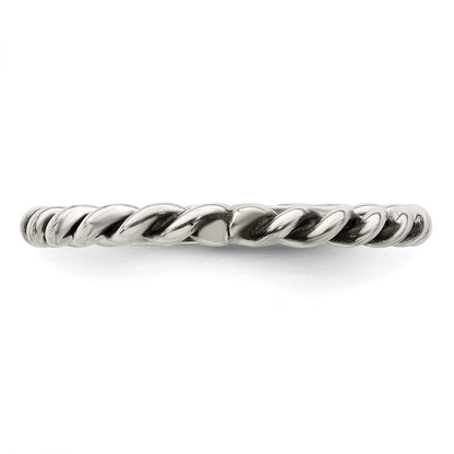 Sterlingsilber Antikisiert Gedreht 1.75mm Damen Ring