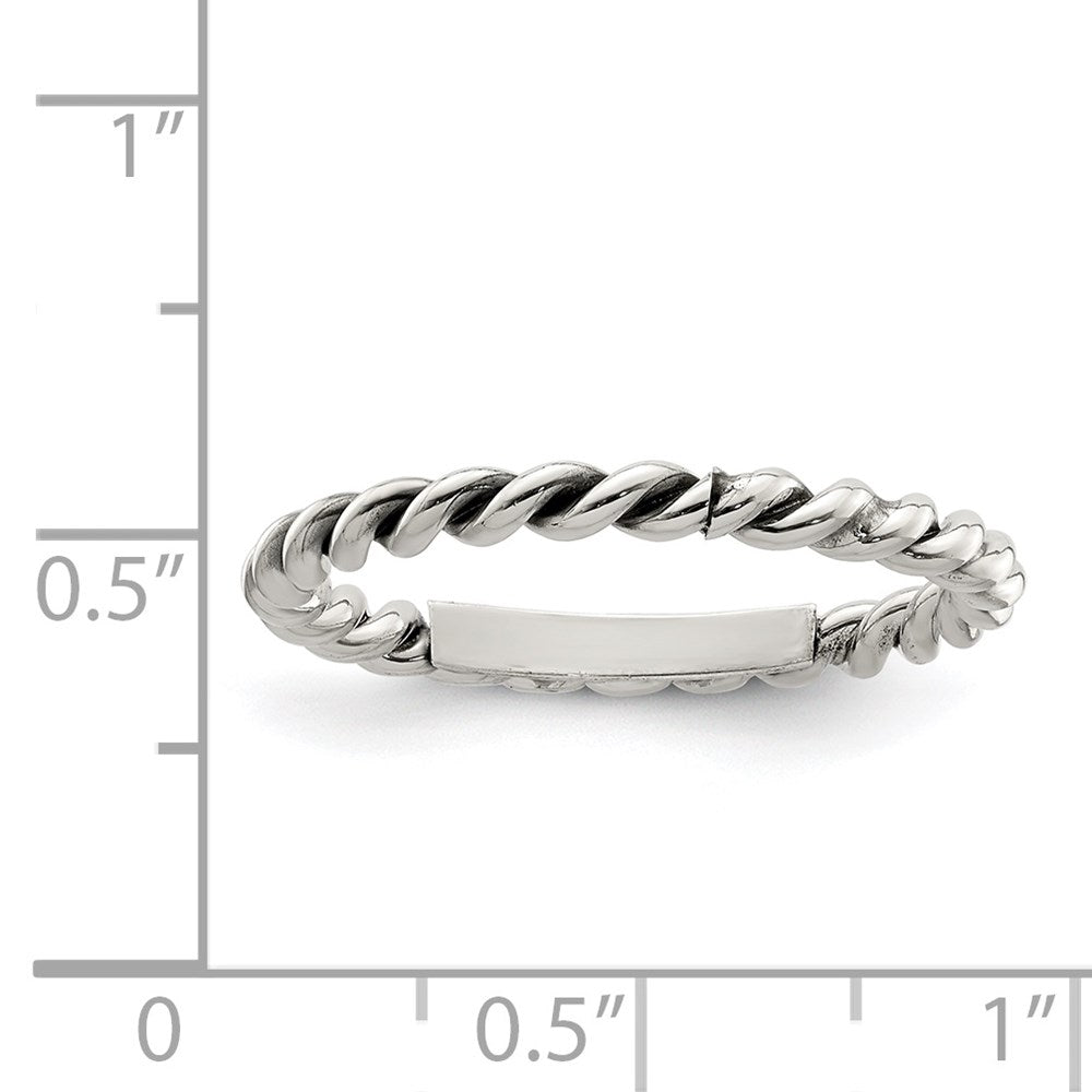 Sterlingsilber Antikisiert Gedreht 1.75mm Damen Ring