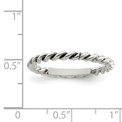 Sterlingsilber Antikisiert Gedreht 1.75mm Damen Ring