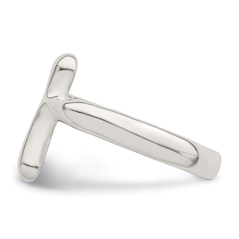 Sterlingsilber Vertikal Winzig Freeform Kreuz Ring