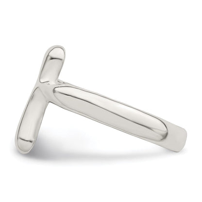 Sterlingsilber Vertikal Winzig Freeform Kreuz Ring