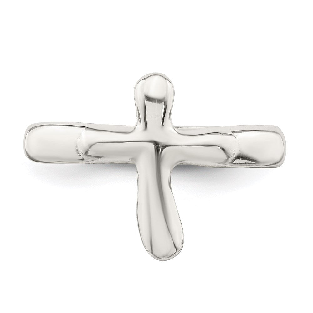Sterlingsilber Vertikal Winzig Freeform Kreuz Ring