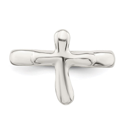 Sterlingsilber Vertikal Winzig Freeform Kreuz Ring