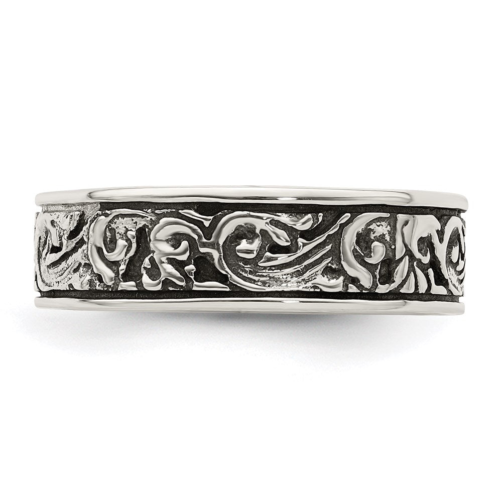 Sterlingsilber Poliert und Antikisiert Filigran Damen Ring
