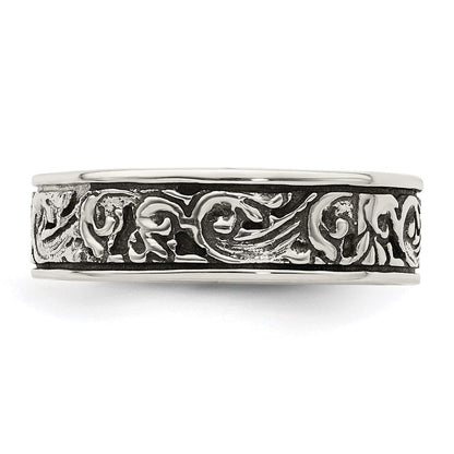 Sterlingsilber Poliert und Antikisiert Filigran Damen Ring
