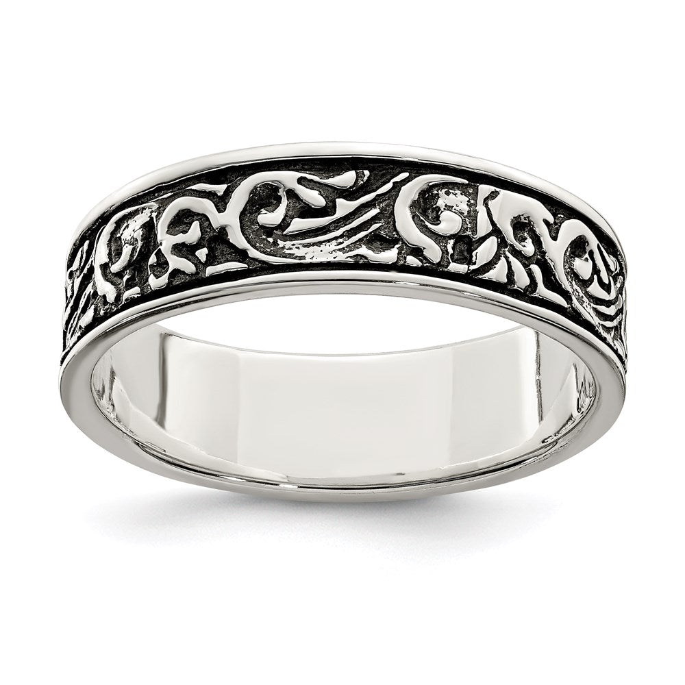 Sterlingsilber Poliert und Antikisiert Filigran Damen Ring