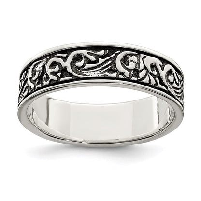Sterlingsilber Poliert und Antikisiert Filigran Damen Ring