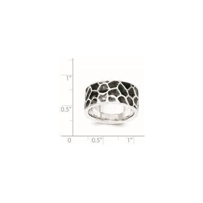 Sterlingsilber Poliert & Oxidiert Gehämmert Ring