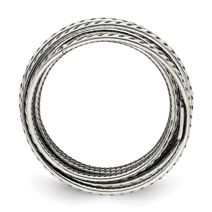 Sterlingsilber Antikisiert Strukturiert Ein Stück Federring