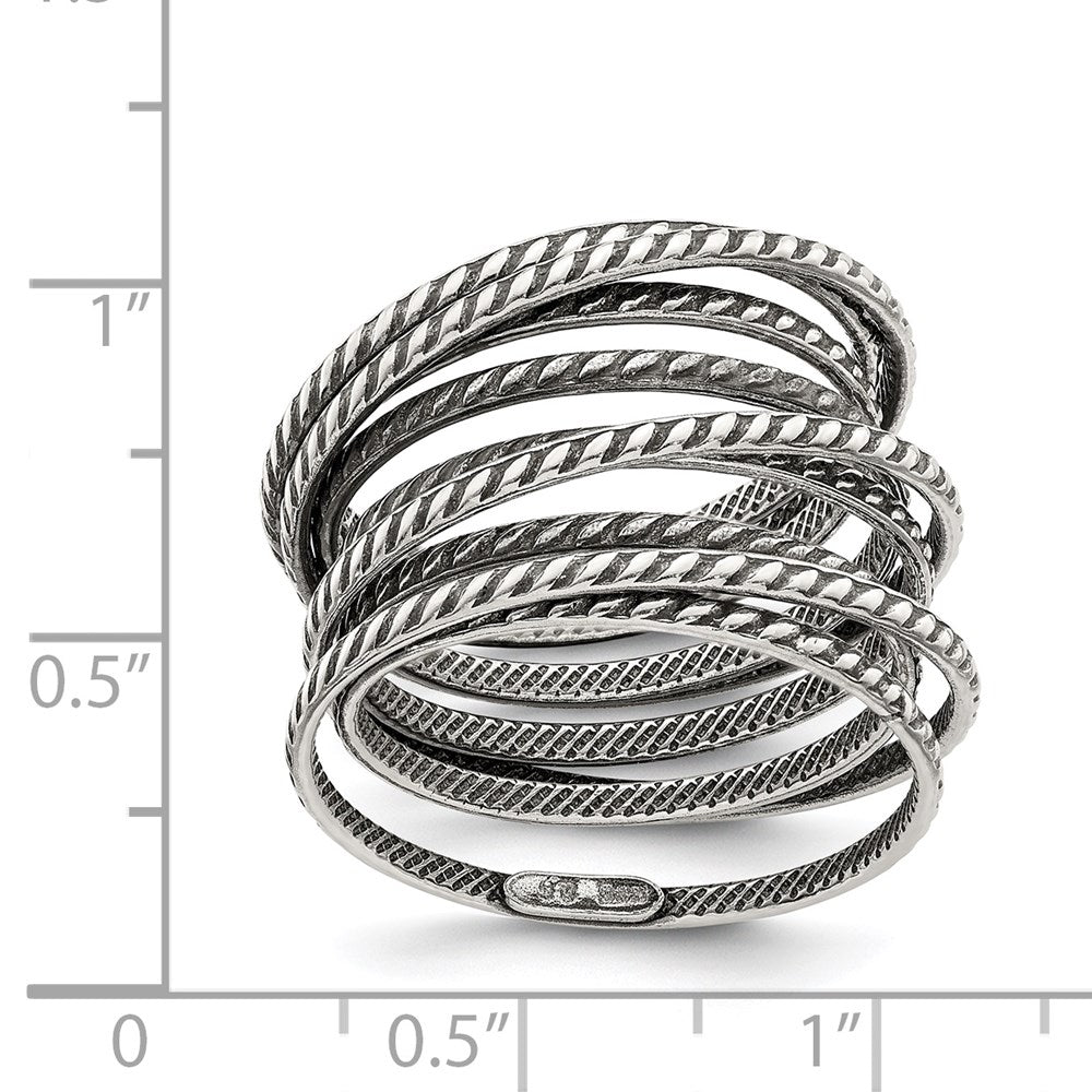 Sterlingsilber Antikisiert Strukturiert Ein Stück Federring