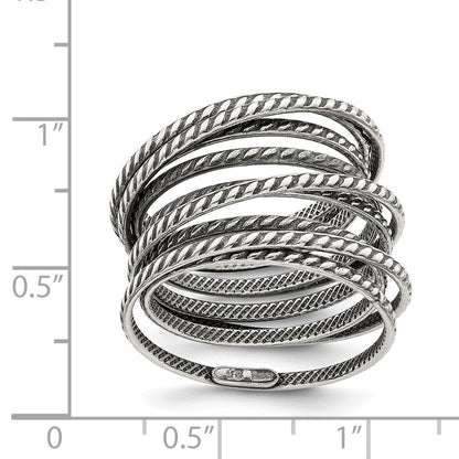 Sterlingsilber Antikisiert Strukturiert Ein Stück Federring