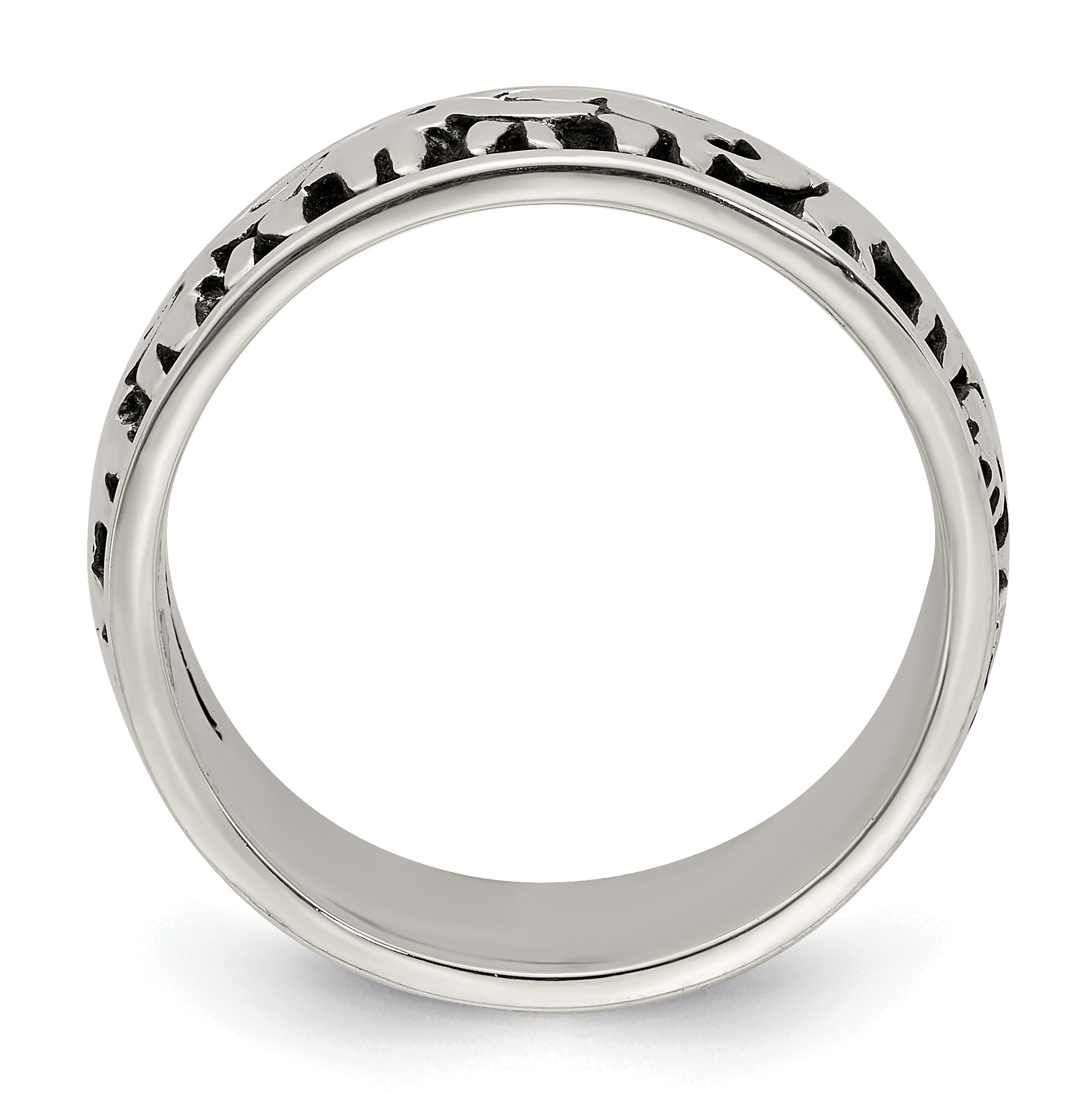 Sterlingsilber Poliert und Antikisiert Elephants Ring