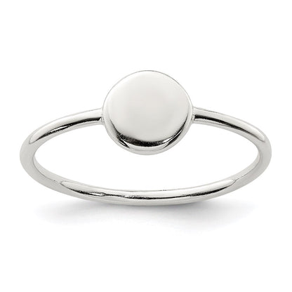 Sterlingsilber Poliert Kreis Ring