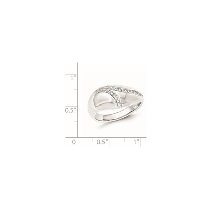 Sterlingsilber Poliert Zirkonia Kuppel Ring