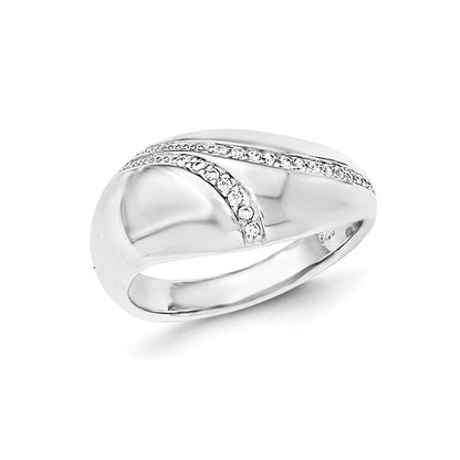 Sterlingsilber Poliert Zirkonia Kuppel Ring