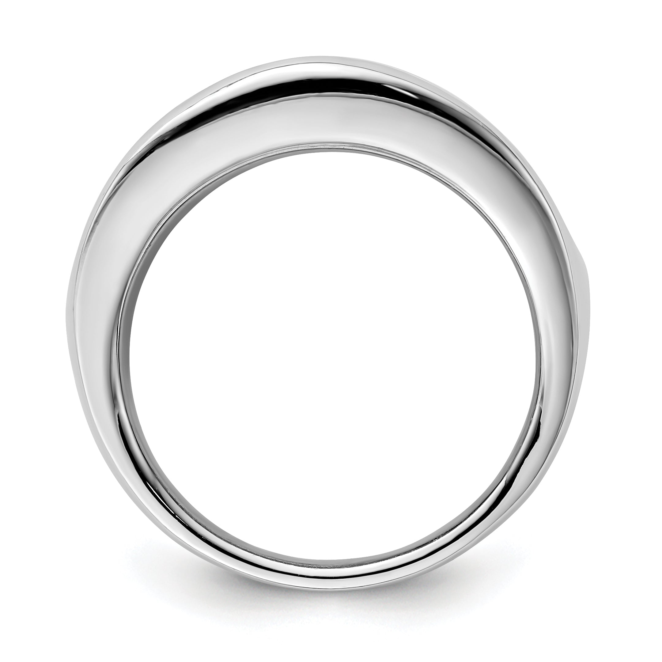 Sterlingsilber Rhodiniert Strukturiert und Poliert Ring