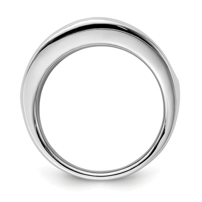 Sterlingsilber Rhodiniert Strukturiert und Poliert Ring