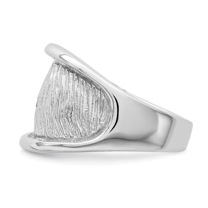 Sterlingsilber Rhodiniert Strukturiert und Poliert Ring