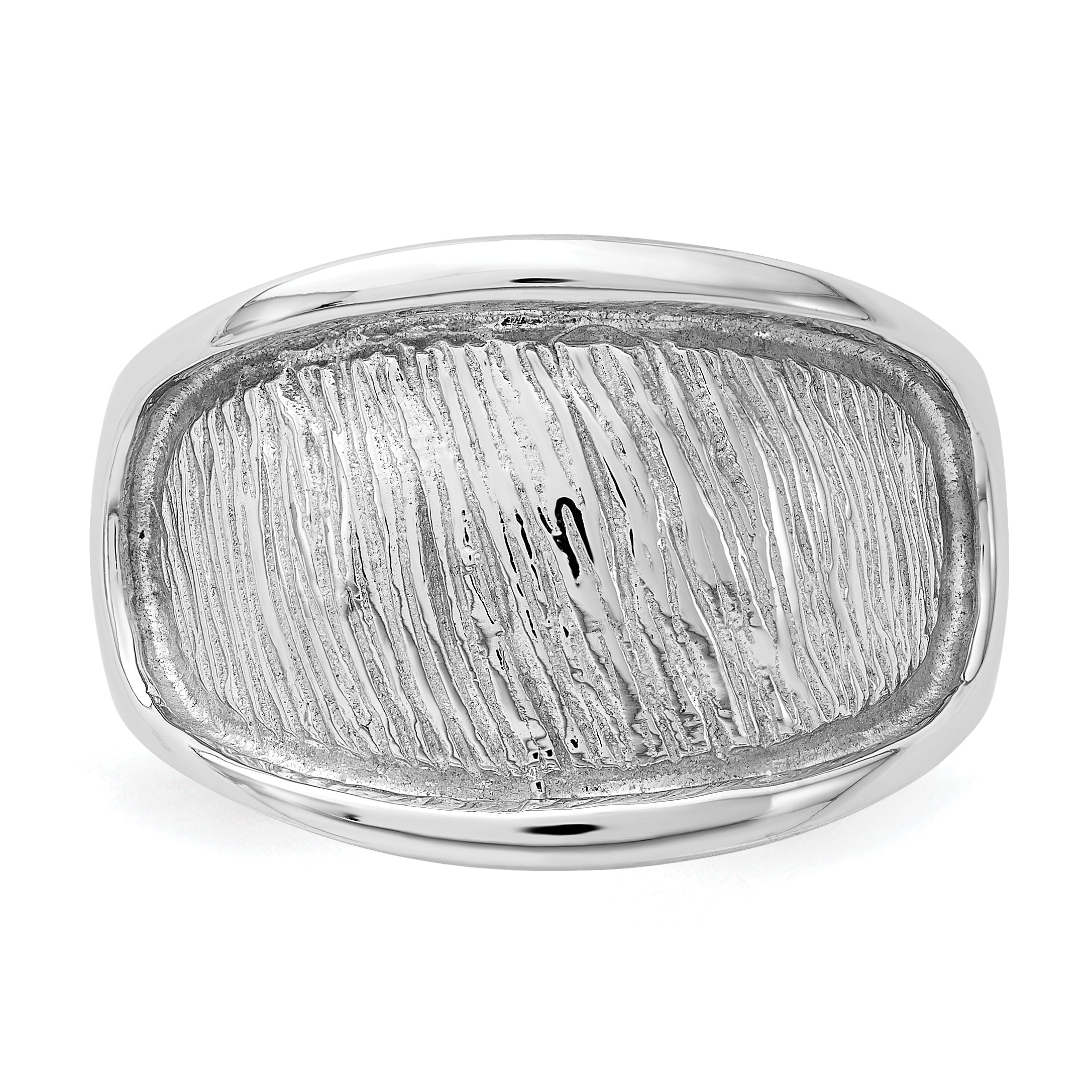 Sterlingsilber Rhodiniert Strukturiert und Poliert Ring