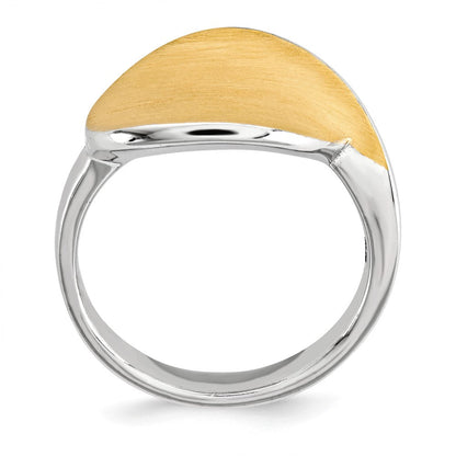 Vergoldet Sterlingsilber Poliert & Satiniert Ring