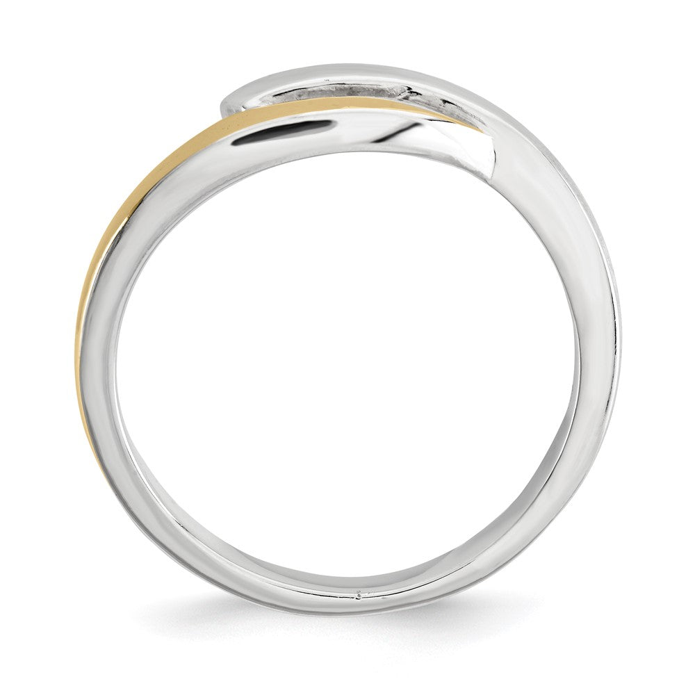 Vergoldet Sterlingsilber 9K Akzente Poliert & Satiniert Ring