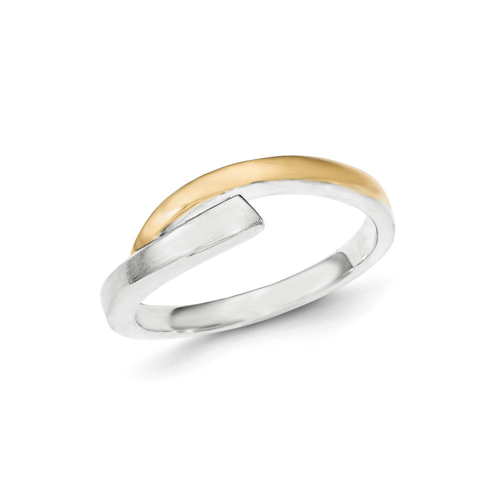 Vergoldet Sterlingsilber 9K Akzente Poliert & Satiniert Ring