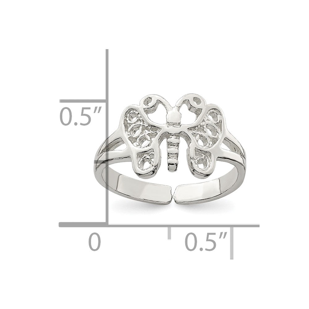 Sterlingsilber Schmetterling Zehenring