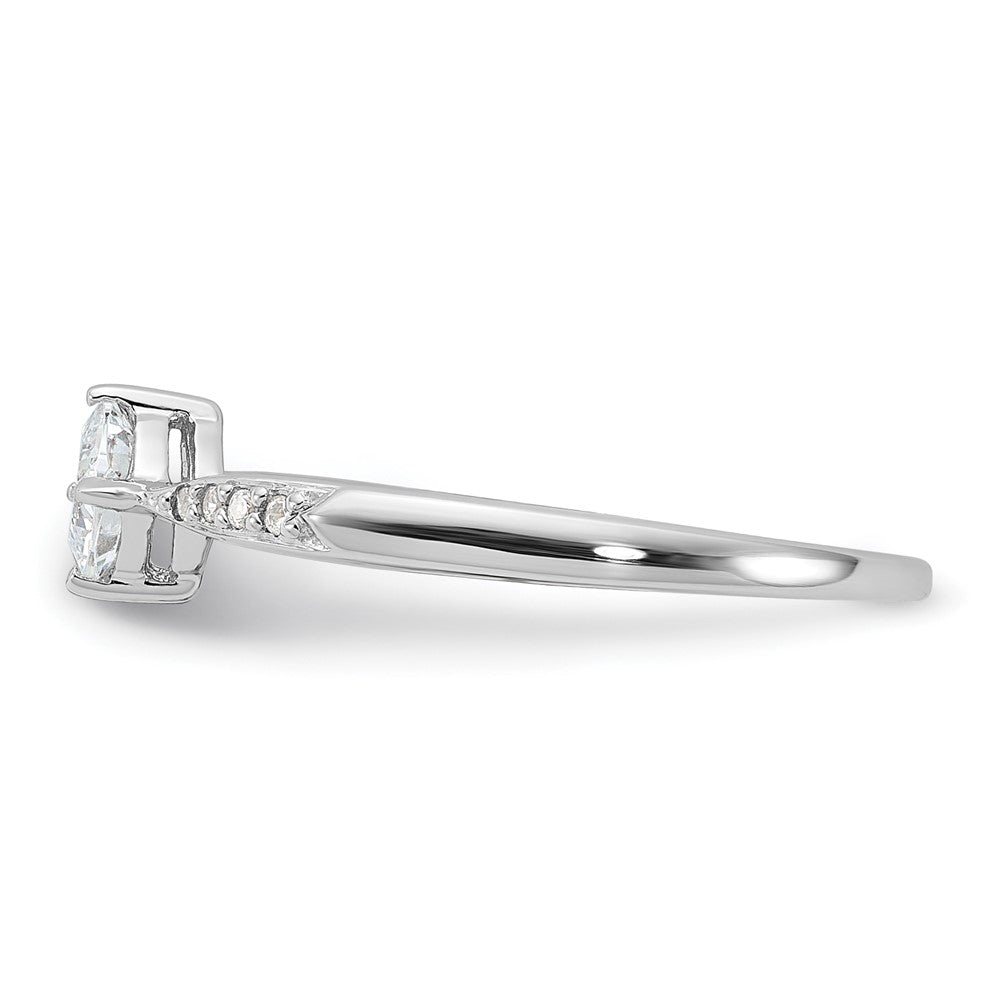 Sterlingsilber Rhodiniert Poliert und Quadratisch Geformt Zirkonia Ring