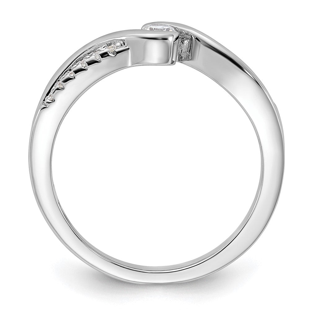Sterlingsilber Rhodiniert & Zirkonia Ring