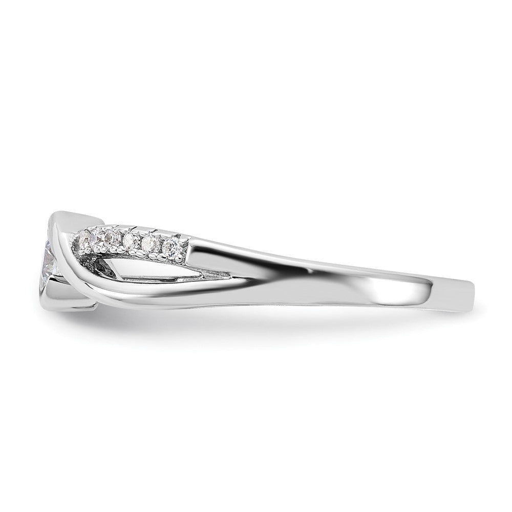 Sterlingsilber Rhodiniert & Zirkonia Ring