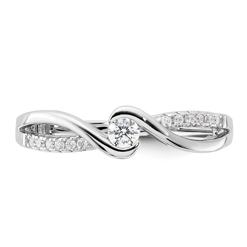 Sterlingsilber Rhodiniert & Zirkonia Ring