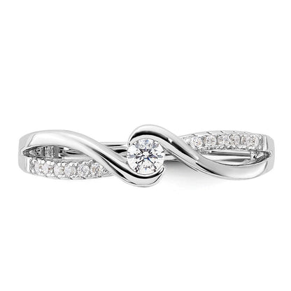Sterlingsilber Rhodiniert & Zirkonia Ring