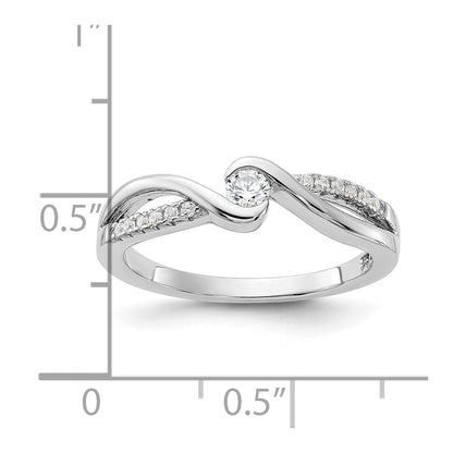 Sterlingsilber Rhodiniert & Zirkonia Ring
