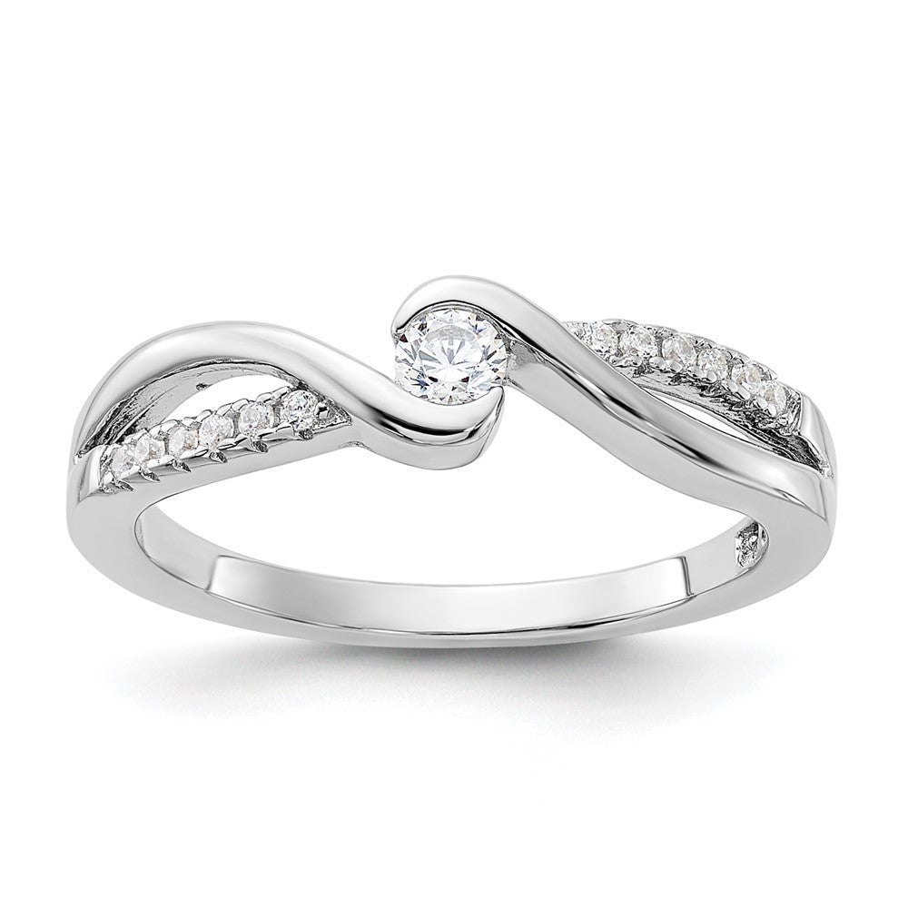 Sterlingsilber Rhodiniert & Zirkonia Ring
