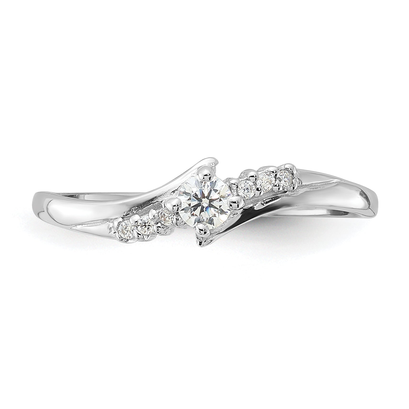 Sterlingsilber Rhodiniert und Zirkonia Ring