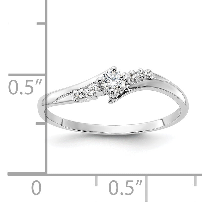 Sterlingsilber Rhodiniert und Zirkonia Ring