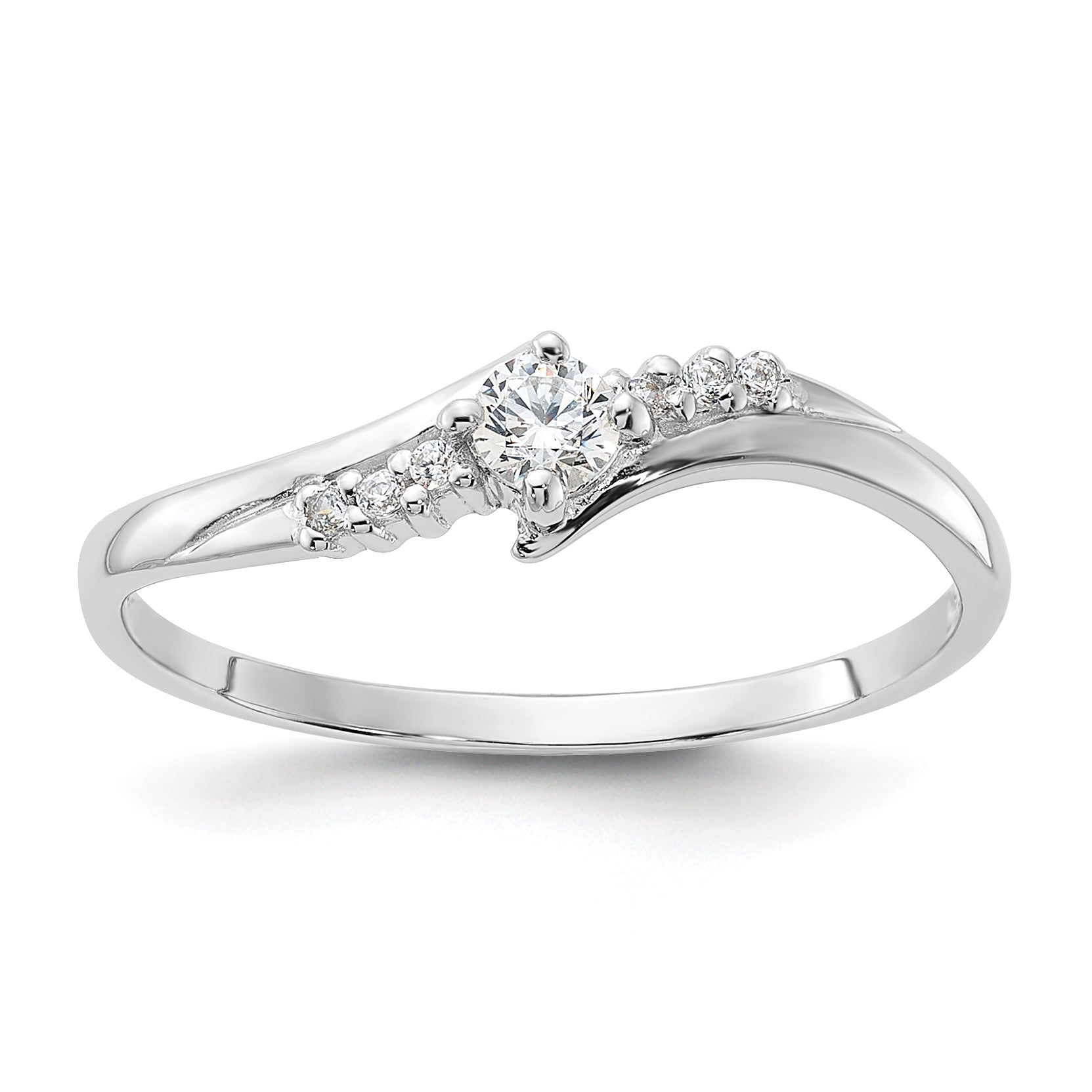Sterlingsilber Rhodiniert und Zirkonia Ring