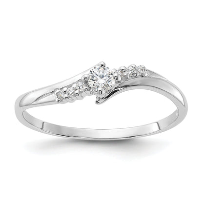 Sterlingsilber Rhodiniert und Zirkonia Ring