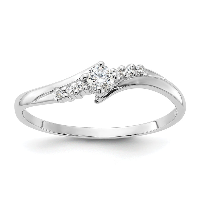 Sterlingsilber Rhodiniert und Zirkonia Ring