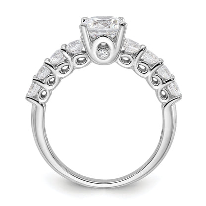 Sterlingsilber Rein Feuer Rhodiniert Poliert & Zirkonia Ring