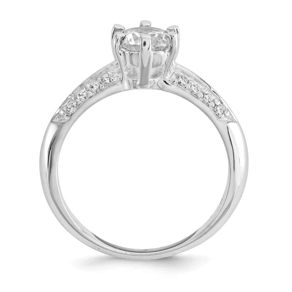 Sterlingsilber Poliert Zirkonia 6 Krappen Ring (size 8 Nur)