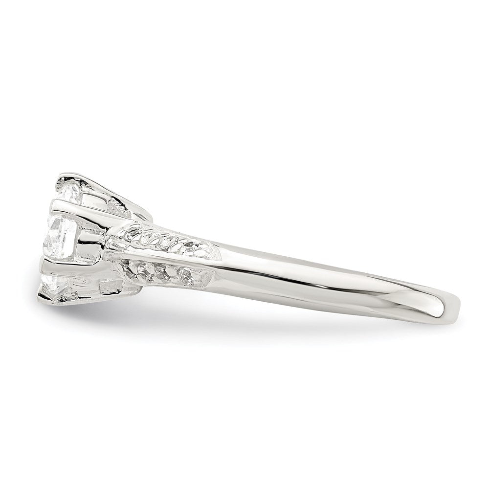 Sterlingsilber Poliert Zirkonia 6 Krappen Ring (size 8 Nur)