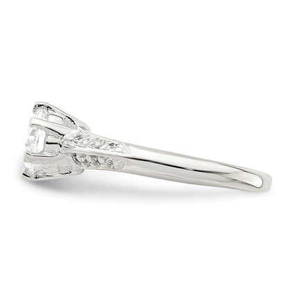 Sterlingsilber Poliert Zirkonia 6 Krappen Ring (size 8 Nur)