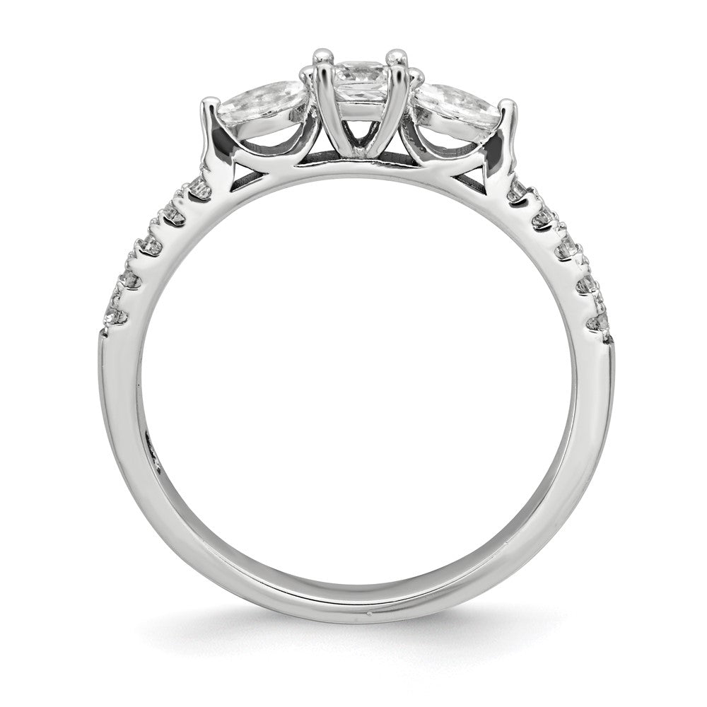 Sterlingsilber Rein Feuer Zirkonia Ring (size 7 Nur)