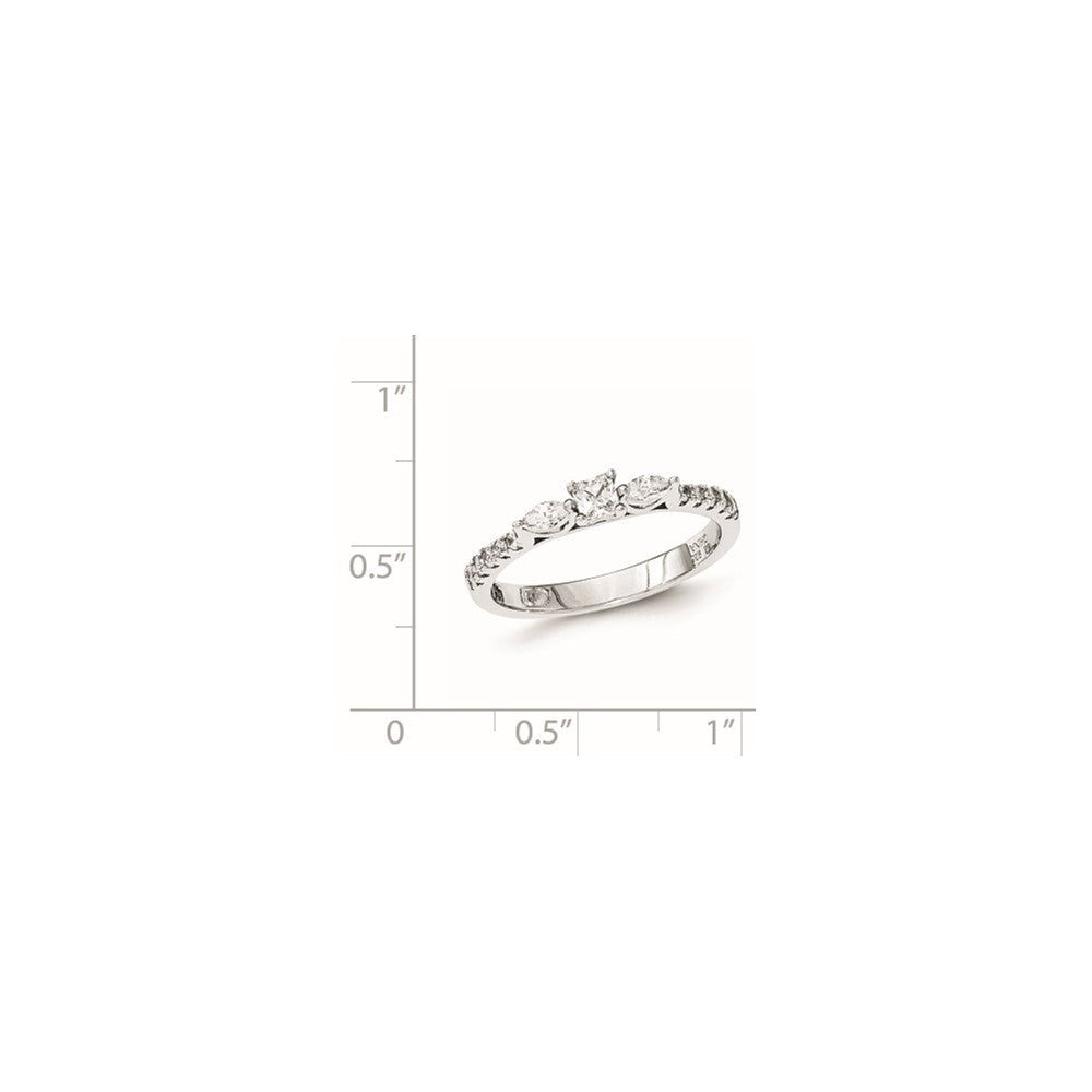 Sterlingsilber Rein Feuer Zirkonia Ring (size 7 Nur)